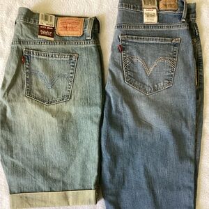Levi’s 515 Reissued Stretch Shorts 12 512 Perfectly Slimming Capri Jeans 14 NWT